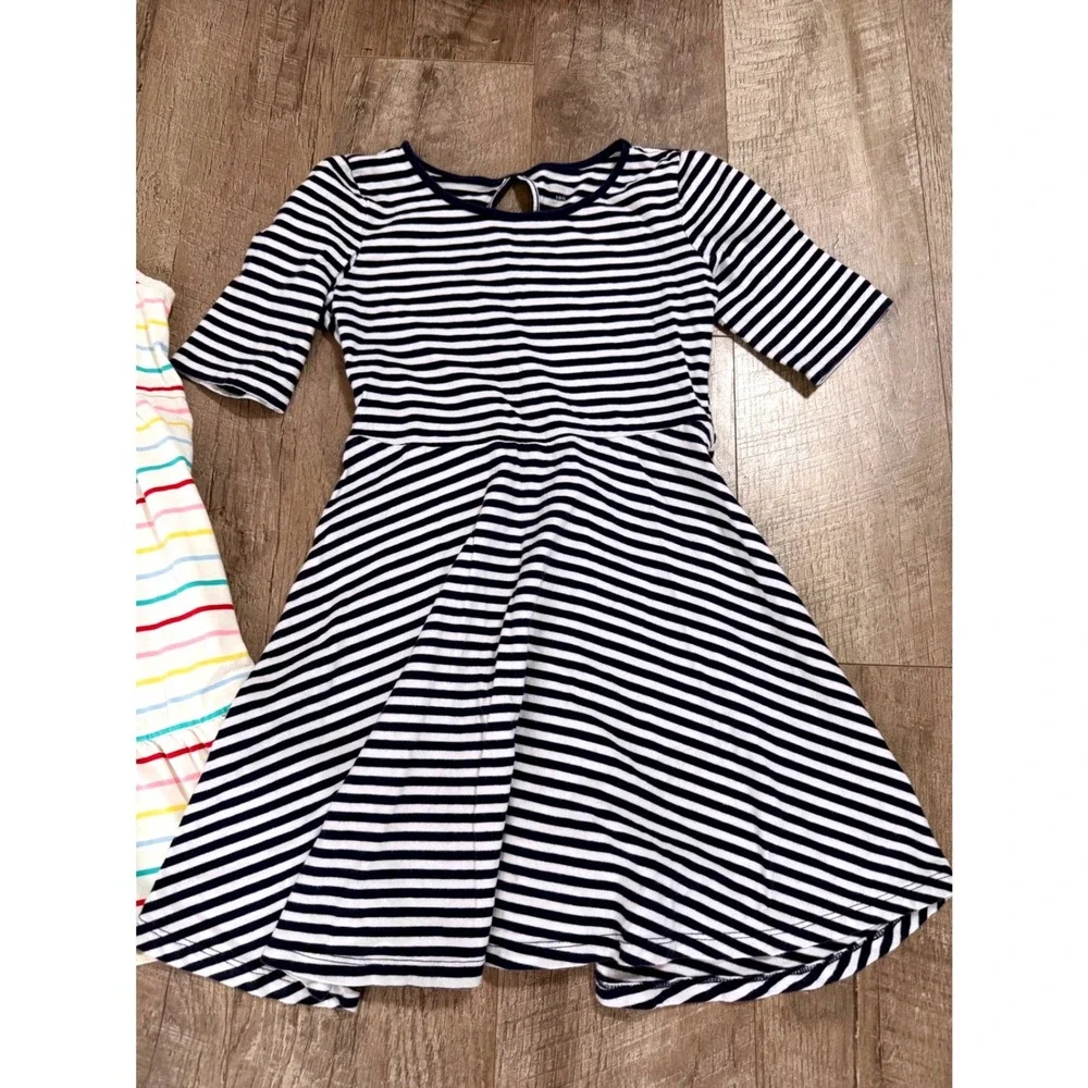 Old Navy Girls Striped Dress Bundle 2 Tiered Cami Skater Navy White Size S 6-7